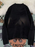 Adrián - El Suéter Básico Distressed de Hombro Caído