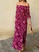 Arlet - Set Estampado de Top con Volantes y Falda con Abertura