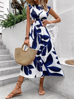 Cutout Printed Sleeveless Dress