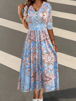 Zoe - Vestido Estampado con Fruncido