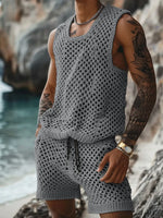 Xavier -  El Set de Tank Top y Shorts Hollow Out